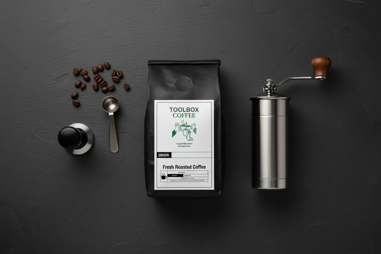 Barista workstation with Toolbox Coffee bag